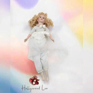 Vintage Porcelain Soft Body Doll ZH on head 22 in tall